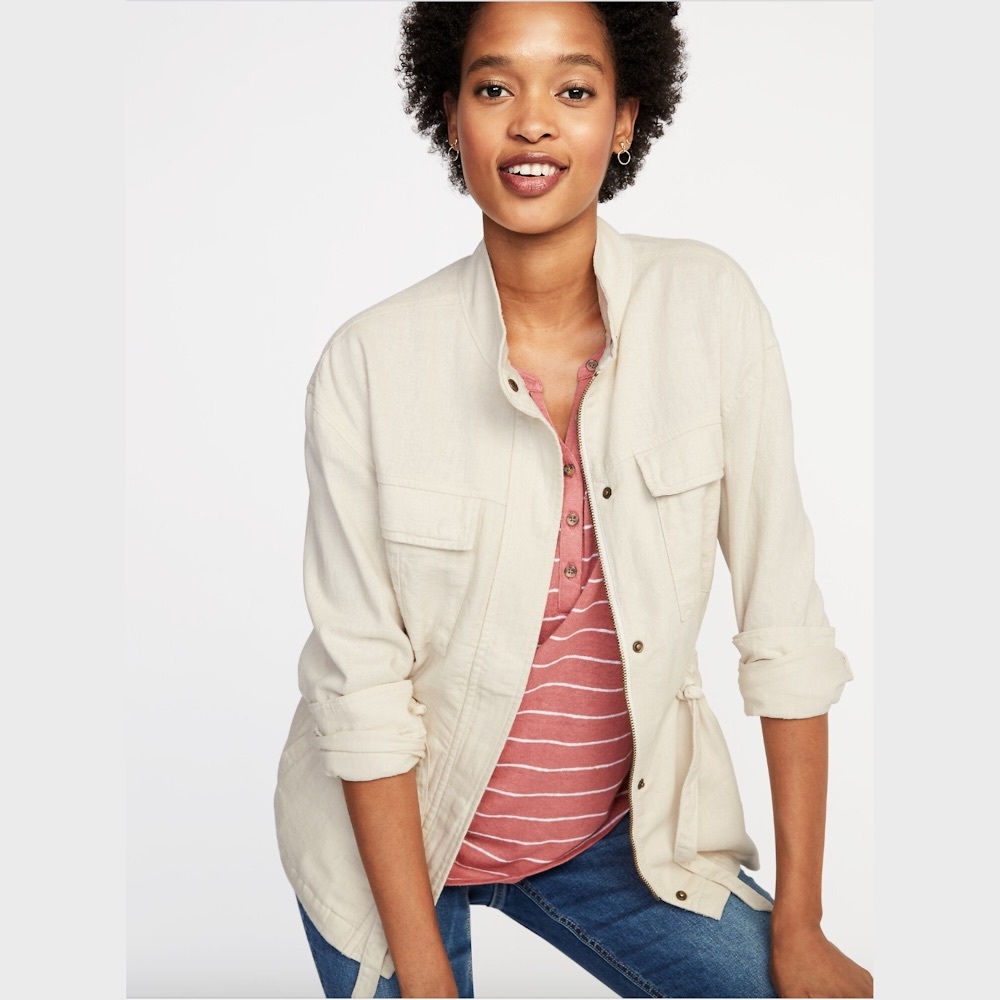 Old Navy Linen-Blend Utility Jacket